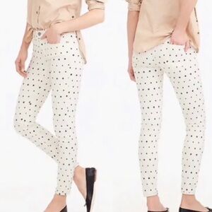 J. Crew Toothpick Mini Star Print Skinny Jeans Cream White Navy Mid Rise 24
